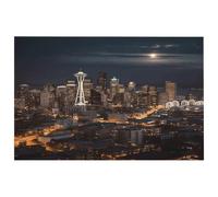 NHYDSPQ Tappeto da bagno, tappetino da bagno con stampa City Seattle, tappetino da bagno lavabile, tappeti da bagno in microfibra, tappeti da bagno morbidi e antiscivolo, stile
