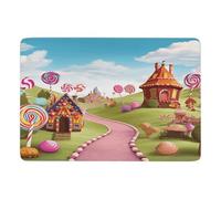 NHYDSPQ Tappeto da bagno, tappetino da bagno con stampa di Candy Land, tappetino da bagno lavabile, tappeti da bagno in microfibra, tappeti da bagno morbidi e antiscivolo
