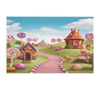 NHYDSPQ Tappeto da bagno, tappetino da bagno con stampa di Candy Land, tappetino da bagno lavabile, tappeti da bagno in microfibra, tappeti da bagno morbidi e antiscivolo