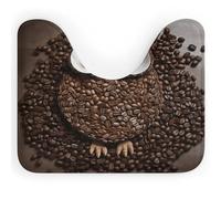 NHYDSPQ Tappeto da bagno, tappetino da bagno con stampa gufo chicco di caffè, tappetino da bagno lavabile, tappeti da bagno in microfibra, tappeti da bagno morbidi e antiscivolo