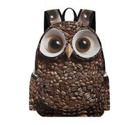 NHYDSPQ Zaino da portare a mano, zaino con stampa gufo chicco di caffè, classico zaino da viaggio, zaino con tasca, borsa da lavoro da viaggio unisex, 42 x 30 x 15 cm, stile