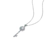 NHYHEHMR 1ct D Color Moissanite Diamond Key durante la collana 925 Collana in argento sterling per donne