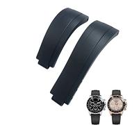 NHYHEHMR 20mm 21mm Rubber Short Buckle Watchband Fit for Daytona Submariner Role OYSTERFLEX Yacht Master Small Wrist Silicone Strap (Color : Preto, Size : 21mm)