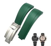 NHYHEHMR 20mm 21mm Rubber Short Buckle Watchband Fit for Daytona Submariner Role OYSTERFLEX Yacht Master Small Wrist Silicone Strap (Color : Preto, Size : 21mm)