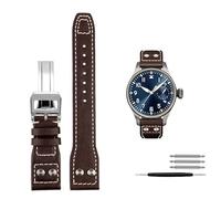 NHYHEHMR 21mm 22mm Calfskin Leather Watchband Replacement for IWC Watch Pilot PORTOFINO Mark18 Folding buckle strap Bracelets