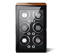 NHYHEHMR 4 6 9 Automatic Watch Winder Storage Display Box with Quiet Motor PU Leather Watch Case 4 Rotation Mode Wooden Watch Storage Case (Size : 6+0)