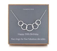 NHYHEHMR 40/50/60 Birthday Gifts for Women Circle Hammered for Women Birthday