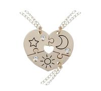 NHYHEHMR Accessori Collana del pezzo di puzzle per donne e uomini, Sun Moon Cloud Star Cionclace Collana Pendente Puzzle 2/3/4/5 Pezzi, collana puzzle del Millennium, Couple Collace Puzzle Holiday