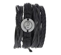 NHYHEHMR Accessori per ragazze 4 pezzi regolabili a mano in pelle tessuta catena da polso set otto diagrammi design braccialetti alla moda