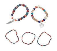 NHYHEHMR Accessori per ragazze Bracciale di moda Bracciale Resina braccialette elastiche perle Collana in lega