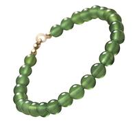 NHYHEHMR Accessori per ragazze Bracciale in perline verde per donne Agate Pietra Bracciale Chic Round Perle Collana