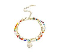 NHYHEHMR Accessori per ragazze estetica Bracciale per perline di fiori per adolescenti gioielli regolabili presenti per damigelle e collana