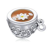 NHYHEHMR Accessories Charm Beads for Necklace Dangle Bead DIY Women's Bracelet Necklace Pendant Bead for Bracelet Brown Drop Glaze Fun Flower Tea Cup