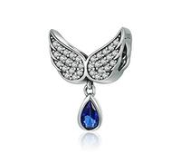 NHYHEHMR Accessories DIY Women's Bracelet Charm Beads for Necklace Dangle Bead Necklace Pendant Bead for Bracelet Zircon Wings Blue Drop Shape