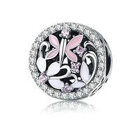 NHYHEHMR Accessories Necklace Pendant Charm Beads for Necklace Dangle Bead DIY Women's Bracelet Bead for Bracelet Hollow Pink Dragonfly Bead Round