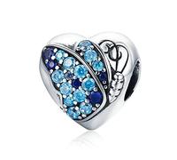 NHYHEHMR Accessories Necklace Pendant Charm Beads for Necklace Dangle Bead DIY Women's Bracelet Bead for Bracelet Heart Shaped Blue Zircon Butterfly