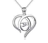 NHYHEHMR Accessories S Necklace for Women Clavicle Chain Simple Big Hands Holding Small Hands Heart Hollow Women's Pendant Neck Mother's Day Laces