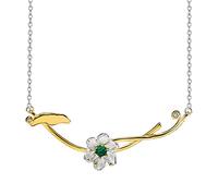 NHYHEHMR Accessories Vintage S925 Necklace for Women Clavicle Chain Water Lily Flower Lotus Handmade Classical Hanfu Jewelry Women's Pendant Necklaces Charm Gift National Old Craft