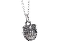 NHYHEHMR Accessories Vintage S925 Necklace for Women Owl Animal Handmade Classical Jewelry Women's Pendant Necklaces Charm Gift National Old Craft