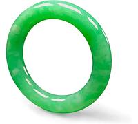 NHYHEHMR Anelli a banda di giada verde naturale per donne, buona fortuna Anello di fidanzamento personalizzato per gioielli con anello di gemma semplice (colore: verde, dimensioni: 19mm)