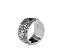 NHYHEHMR Anello ad anello in stile cinese Anello di gioielli S925 Gioielli ad anello puro gioiello tailandese Personalità maschile per trasformare il Ringbague, 61