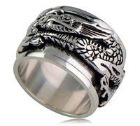 NHYHEHMR Anello aperto in gioielli 925 in, anello grande e pattern drago Pte-Bonheur Ring Man per loveroveroir, 29th