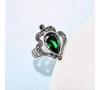 NHYHEHMR Anello aperto in S925 con stile Palazzo vintage Donna Drop Crown Red Crown Queen Ring per lovebag.
