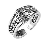 NHYHEHMR Anello aperto in S925 in catena intrecciata vintage uomini e donne aperti anello tailandese indice di coda regali per amanti