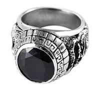 NHYHEHMR Anello aperto in S925 in Drago tailandese vintage e anello maschile maschile di Obsidian Phoenix in regali per amore
