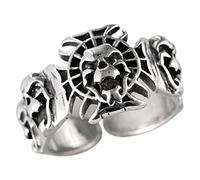 NHYHEHMR Anello aperto in S925 in Style Retro Ghost King King Skull Ring Men and Women Open Ring Regali per amanti del cranio, apertura regolabile