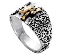 NHYHEHMR Anello aperto in S925 in tailandese vintage scolpito aperto toad maschio rospo anello donna glifts per amanti del rospo, apertura regolabile
