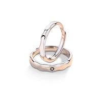 NHYHEHMR Anello aperto in S925 Ring Couple Sun e Moon in anello ondulato semplice coppia aperta per regali maschili e femminili per amante, aprendo regolato