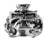NHYHEHMR Anello aperto in s925 tailandese spessa maschio spessa maschio Python Rhythm Cross Rod Gifts for Lovers