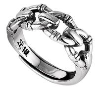 NHYHEHMR Anello aperto in S999 puro in una coppia retrò con tessitura di tessitura uomo e donna indice regali regali per amanti intrecciati e aprire la regolazione