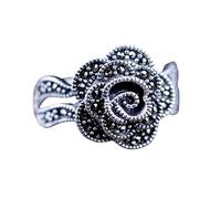 NHYHEHMR Anello aperto regolabile da donna, stile retrò, con rosa invecchiata, con pietra Markus, gioielli per promesse eternità, cena, festa, matrimonio, regalo, A