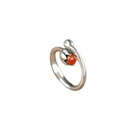 NHYHEHMR Anello di stile etnico retrò s925 anello anello rosso agata intarsiata in gioielli retrò retrò