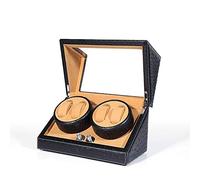NHYHEHMR Automatic Watch Winder, 4+0 Quiet Motor Watches Storage Box Anti-Magnetization Mute Low Power Dustproof 5 Rotation Modes (Black)