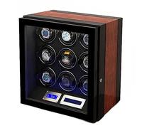 NHYHEHMR Automatic Watch Winder With 2 3 4 6 9 Quiet Running Motor Watch Winding Display Box Flexible Watch Pillows Luxury Fiber Leather Storage Case (Color : A, Size : 9+0)