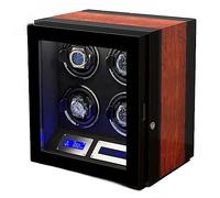 NHYHEHMR Automatic Watch Winder With 2 3 4 6 9 Quiet Running Motor Watch Winding Display Box Flexible Watch Pillows Luxury Fiber Leather Storage Case (Color : A, Size : 9+0)