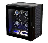 NHYHEHMR Automatic Watch Winder With 2 3 4 6 9 Quiet Running Motor Watch Winding Display Box Flexible Watch Pillows Luxury Fiber Leather Storage Case (Color : A, Size : 9+0)
