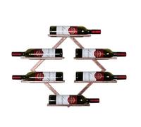 NHYHEHMR Bottiglia di vino in metallo e supporto in vetro, supporto per il display di ferro slip decorativo, per bar sfondo della sala da pranzo, porta d'ingetà montata a parete, portaogro a parete