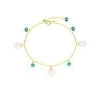 NHYHEHMR Braccialetti a catena di collegamento Green Topaz Natural Pearl Charms Bracciale per donne braccialetti regalo
