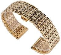 NHYHEHMR Bracelet de montre 18mm 20mm 22mm Bracelets de montre en or massif Bracelet en acier inoxydable Bracelet de montre de remplacement réglable Bracelet de mode + 2 barres à ressort