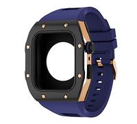NHYHEHMR Canda di silicone in metallo per serie 8 7 45 mm MOD MOD di modifica fai -da -te per iwatch 6 5 4 SE 44 mm Cinturino in gomma