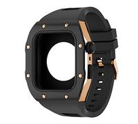 NHYHEHMR Canda di silicone in metallo per serie 8 7 45 mm MOD MOD di modifica fai -da -te per iwatch 6 5 4 SE 44 mm Cinturino in gomma