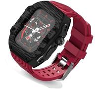 NHYHEHMR Cinghia di orologio in gomma fluoro ultra 49 mm+kit di modifica della fibra di carbonio in fibra di carbonio ， per cinghia di copertura di sostituzione ， per iwatch 8 7 6 5 4 SE 45mm 44 mm