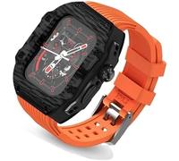 NHYHEHMR Cinghia di orologio in gomma fluoro ultra 49 mm+kit di modifica della fibra di carbonio in fibra di carbonio , per cinghia di copertura di sostituzione , per iwatch 8 7 6 5 4 SE 45mm 44 mm