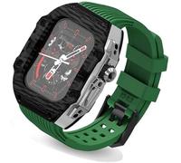 NHYHEHMR Cinghia di orologio in gomma fluoro ultra 49 mm+kit di modifica della fibra di carbonio in fibra di carbonio , per cinghia di copertura di sostituzione , per iwatch 8 7 6 5 4 SE 45mm 44 mm