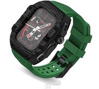 NHYHEHMR Cinghia di orologio in gomma fluoro ultra 49 mm+kit di modifica della fibra di carbonio in fibra di carbonio , per cinghia di copertura di sostituzione , per iwatch 8 7 6 5 4 SE 45mm 44 mm