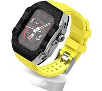 NHYHEHMR Cinghia di orologio in gomma fluoro ultra 49 mm+kit di modifica della fibra di carbonio in fibra di carbonio , per cinghia di copertura di sostituzione , per iwatch 8 7 6 5 4 SE 45mm 44 mm